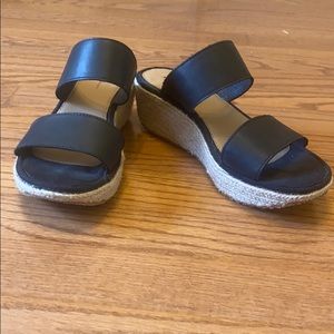 Black wedge sandal